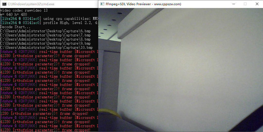 C++,FFmpeg,SDL2,USB摄像头预览,视频画面保存为bmp,jpg